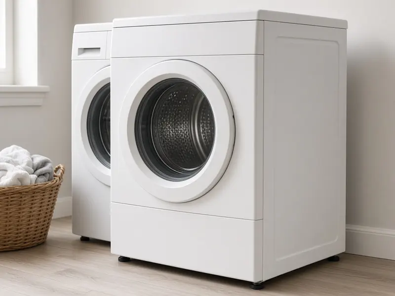 Household dryer in a laundry room